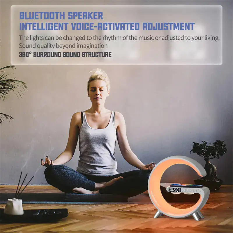 Multifunction LED Lamp With Speaker And Wireless Charging